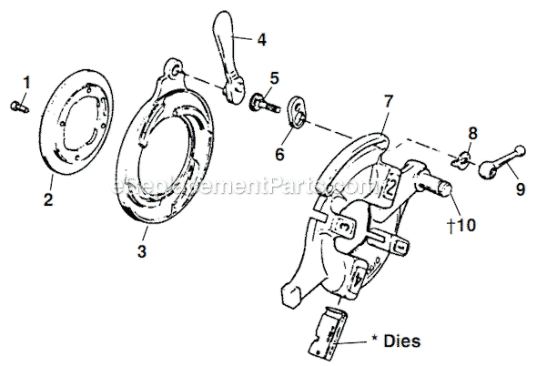 Page A Diagram and Parts List for 913  Ridgid Threading Die
