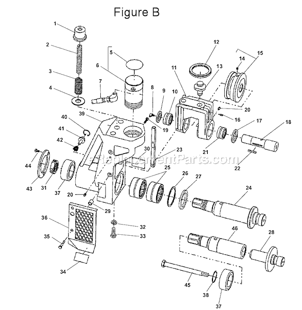 Page B Diagram and Parts List for 918-I  Ridgid Pipe Tools
