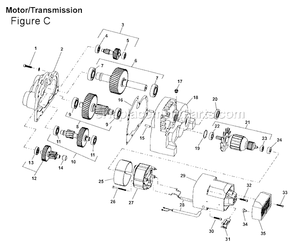 Page C Diagram and Parts List for 918-I  Ridgid Pipe Tools