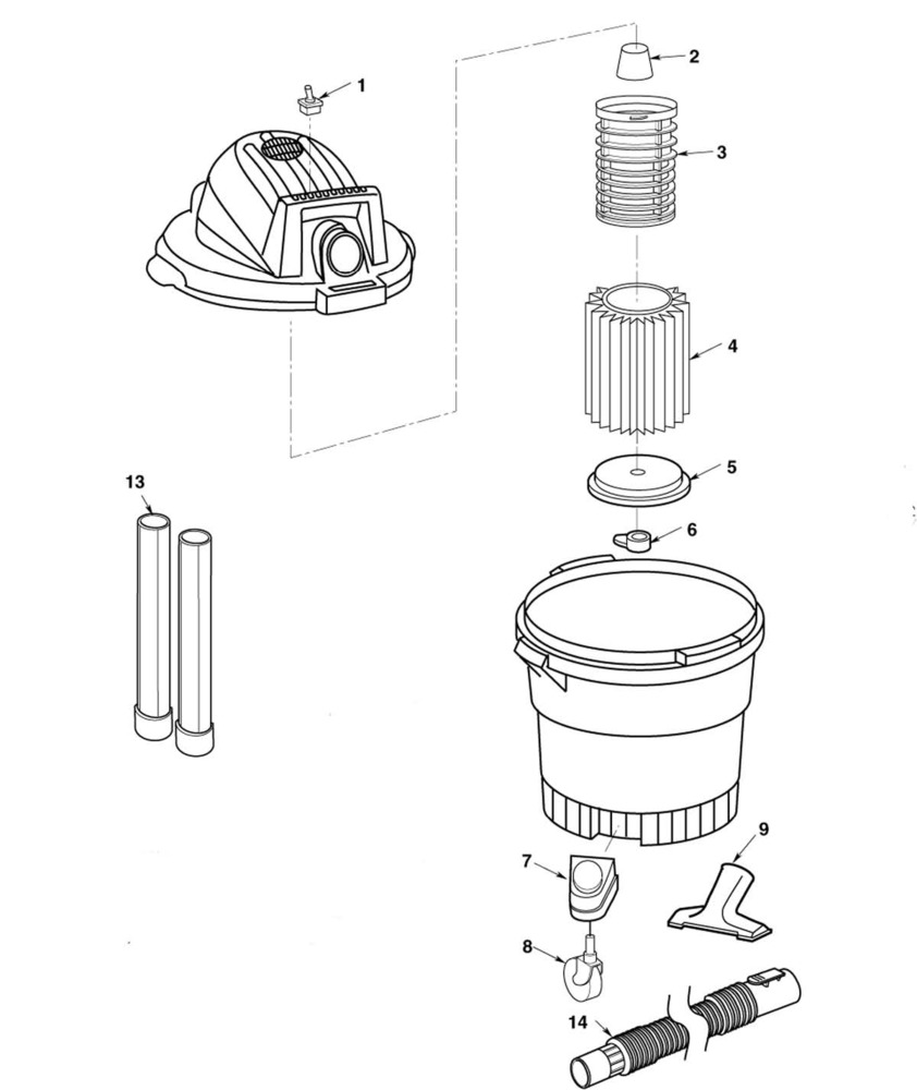 Wd06250 Vac Assembly Diagram and Parts List for AM2265  Ridgid Industrial Fan / Circulator