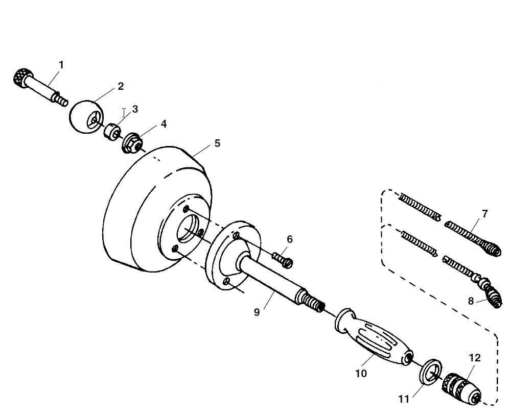 K-25 Hand Spinner Diagram and Parts List for K-25-DH 58895 Ridgid Drain Cleaner