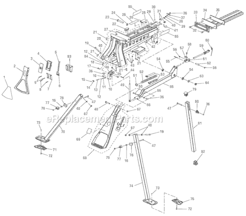 Page A Diagram and Parts List for AC9955  Ridgid Workbench