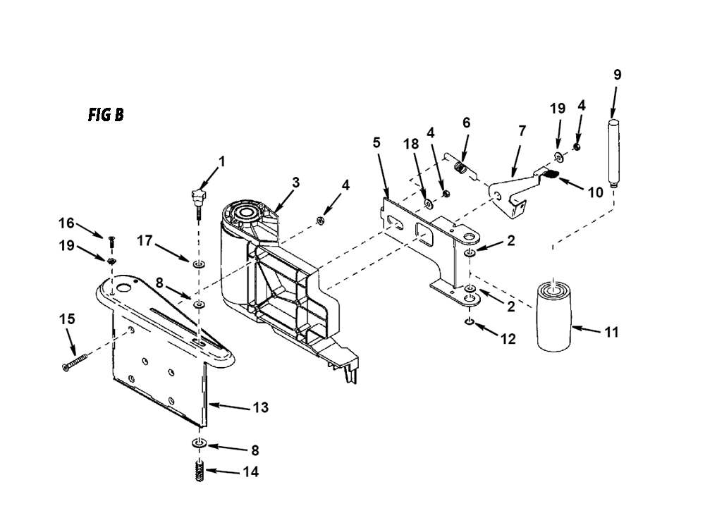 Fig-1 Diagram and Parts List for EB4424  Ridgid Sander Grinder