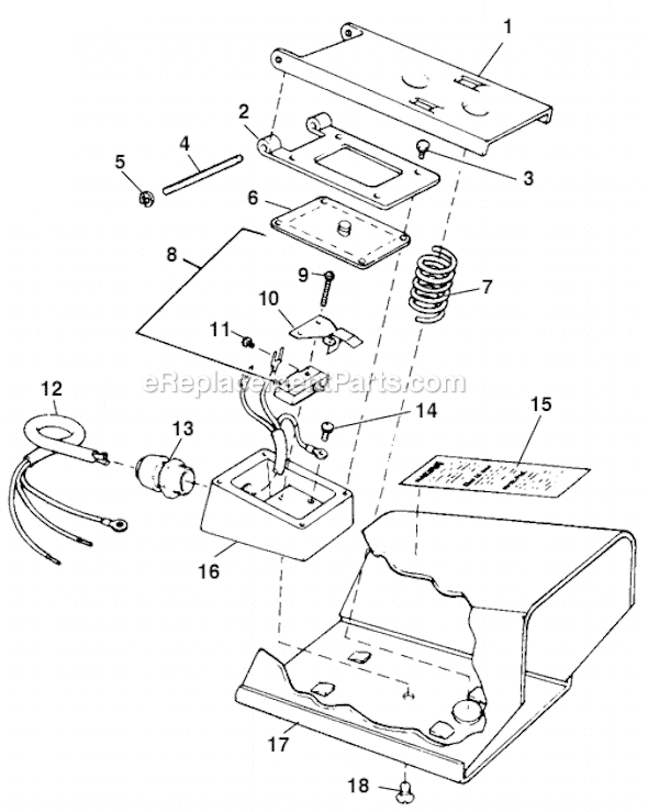Page A Diagram and Parts List for B-436  Ridgid Foot Switch