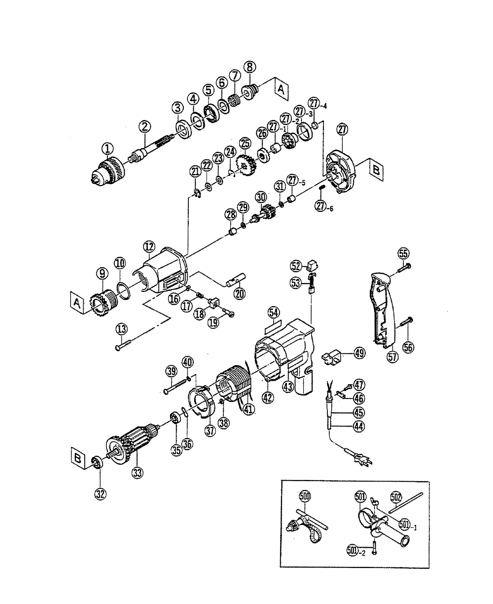 Fig-0 Diagram and Parts List for PD1921V  Ridgid Wrench