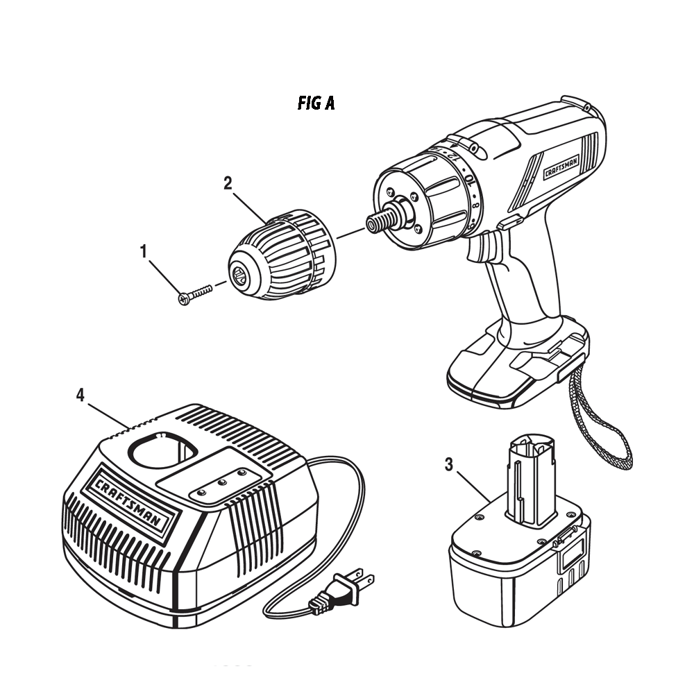 Fig-0 Diagram and Parts List for 97322701  Ridgid Cordless Drill