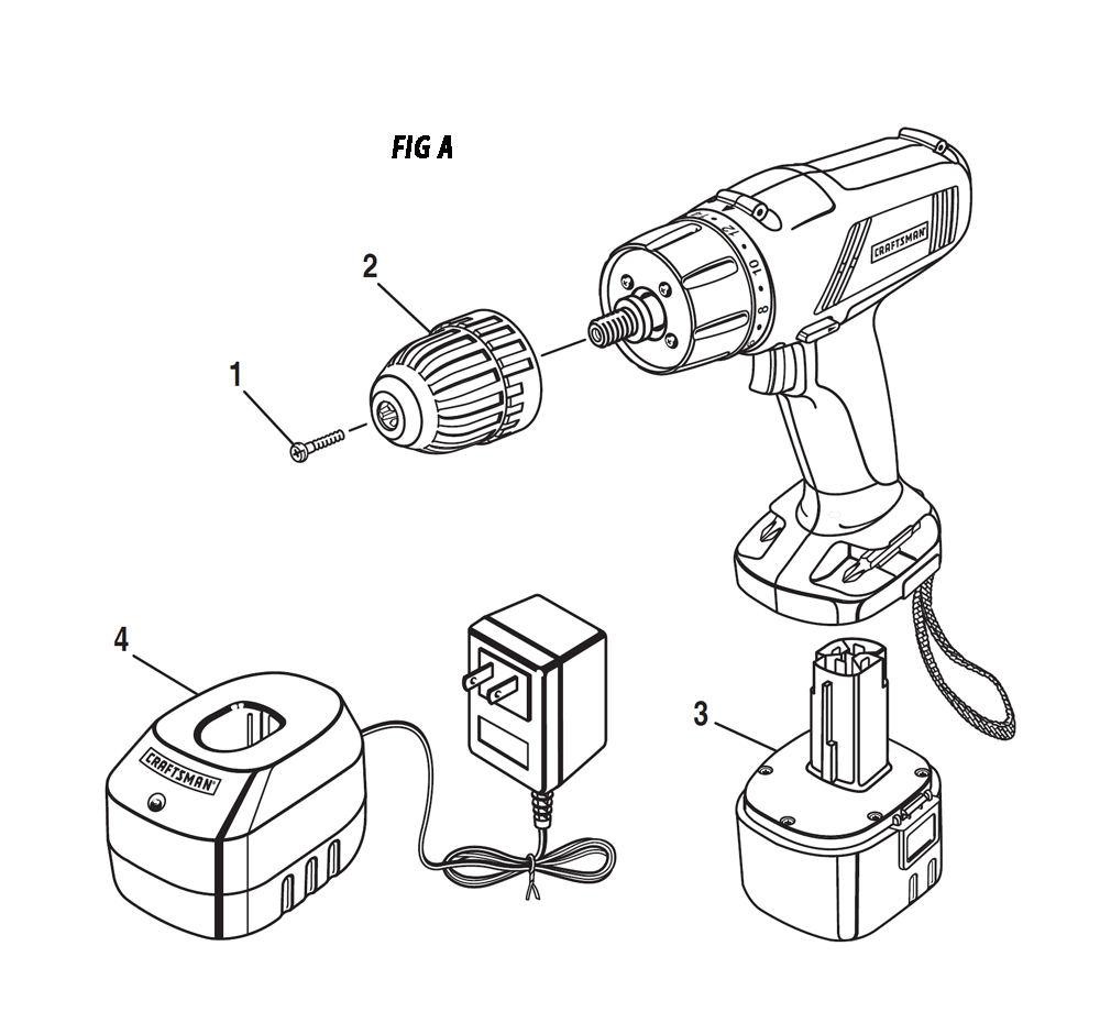 Fig-0 Diagram and Parts List for 97311347  Ridgid Cordless Drill