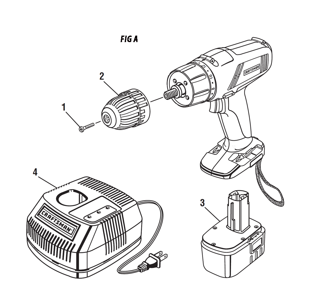 Fig-0 Diagram and Parts List for 97322246  Ridgid Cordless Drill