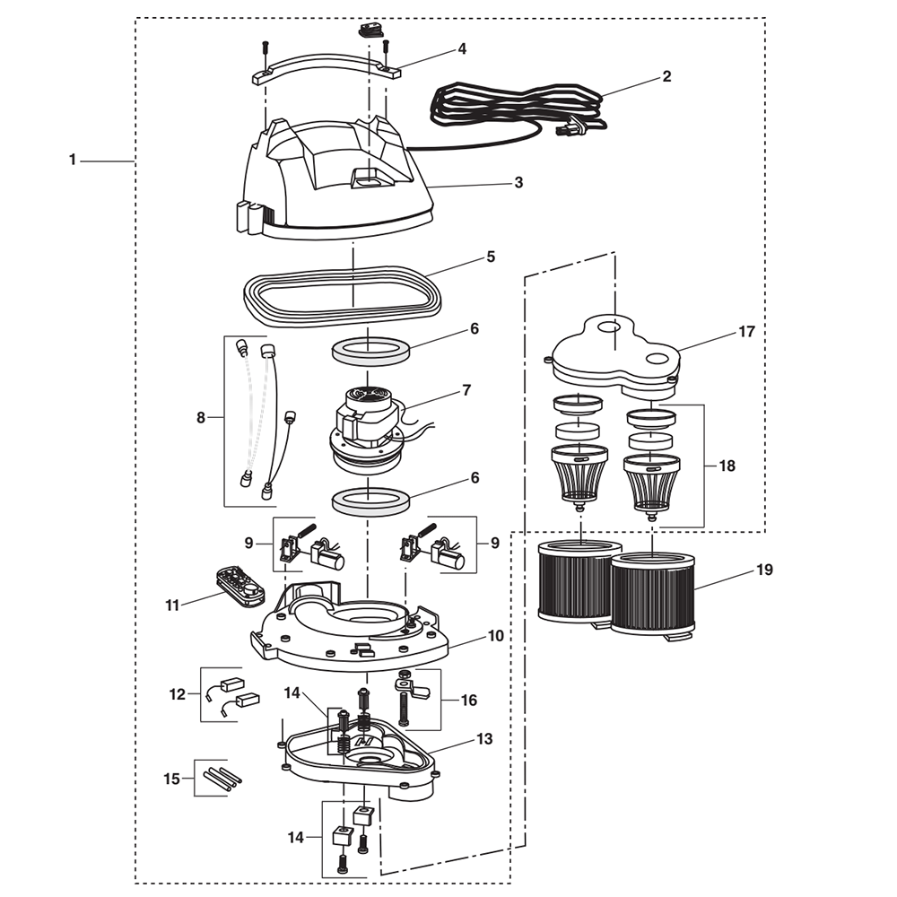 Fig-0 Diagram and Parts List for 3410RV  Ridgid Utility Vacuum
