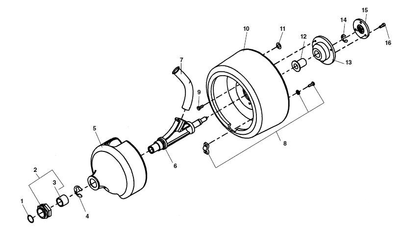 Sink Drum Components Diagram and Parts List for K-3800 W (C-32)(61482) Ridgid Drain Cleaner