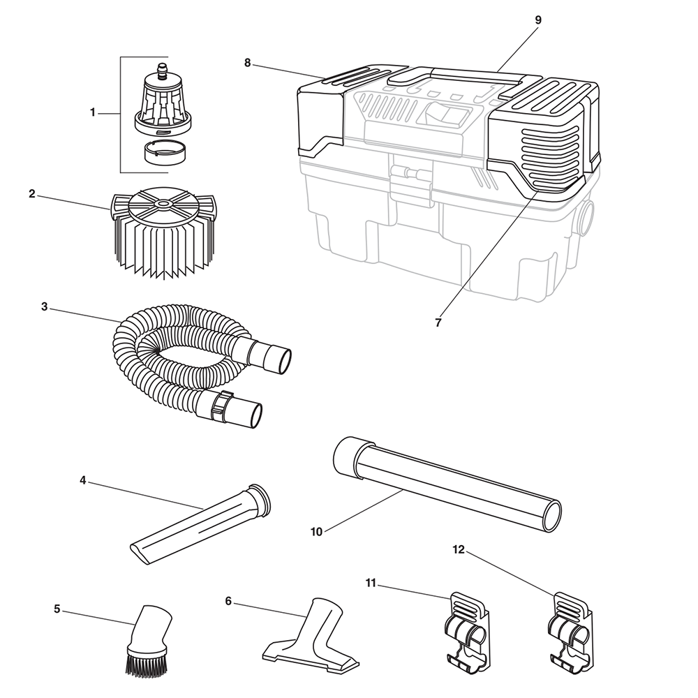 Fig-0 Diagram and Parts List for 4500RV  Ridgid Utility Vacuum