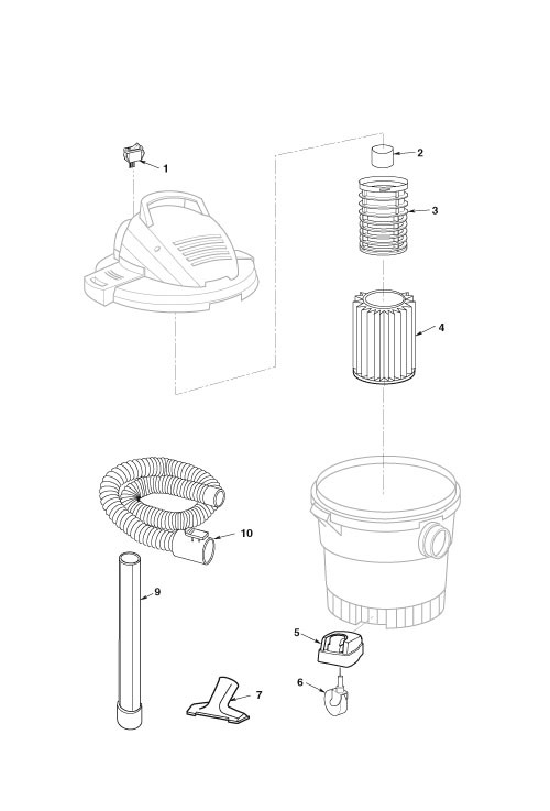 Wd06700 Vac Assembly Diagram and Parts List for AM2265  Ridgid Industrial Fan / Circulator