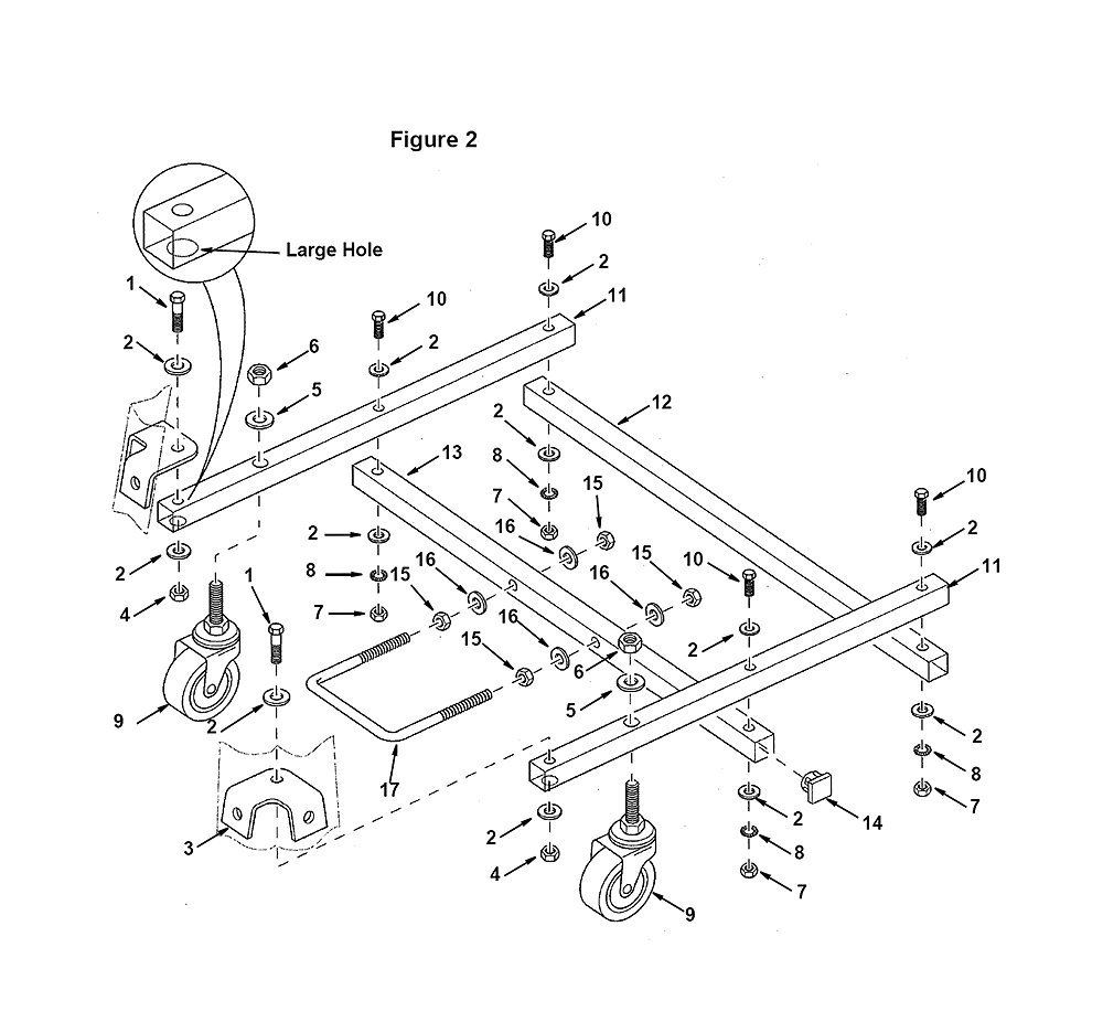 Fig-1 Diagram and Parts List for AC99200  Ridgid Tool Stand & Cart