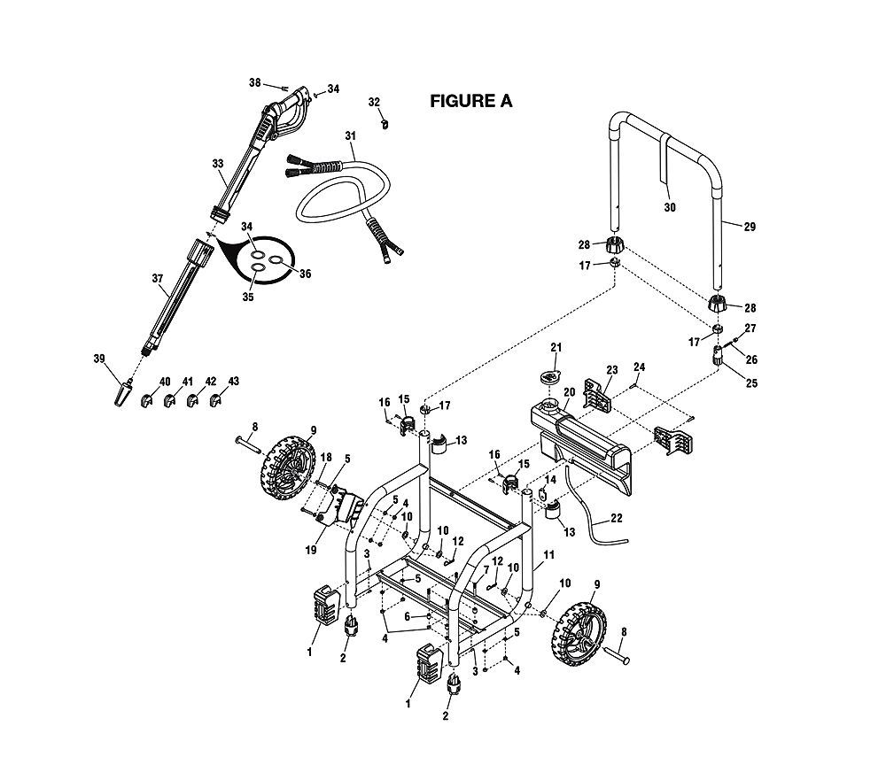 Fig-0 Diagram and Parts List for RD80786  Ridgid Pressure Washer