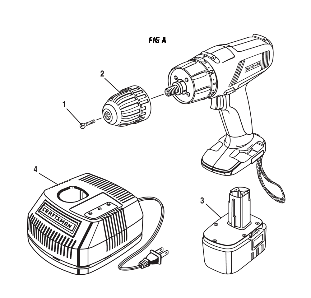 Fig-0 Diagram and Parts List for 973227050  Ridgid Cordless Drill