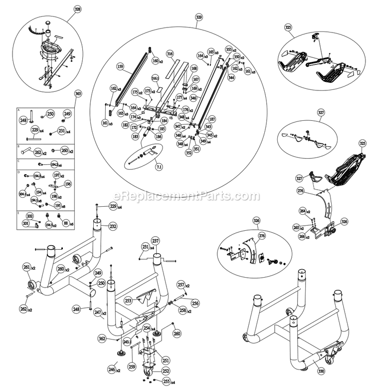 Page C Diagram and Parts List for R4560  Ridgid Table Saw