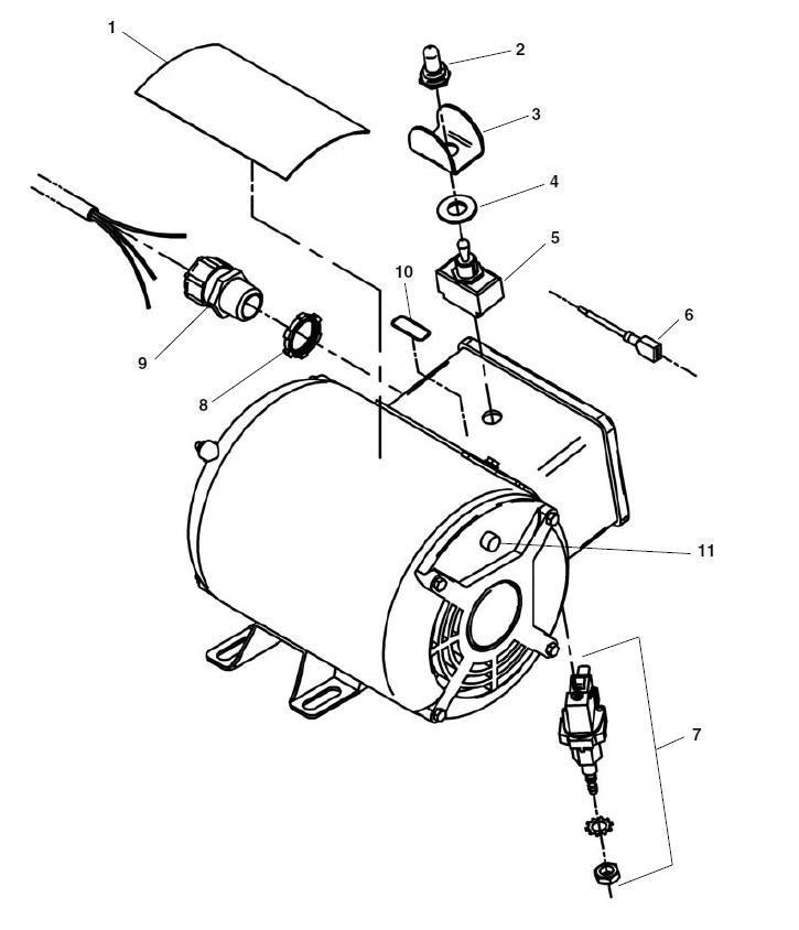 Motor Components Diagram and Parts List for K-400 AF WITH C-32 IW 28098 Ridgid Drain Cleaner