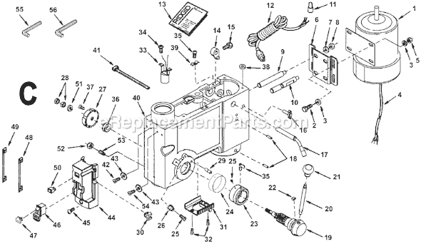 Page C Diagram and Parts List for DP15500  Ridgid Drill Press