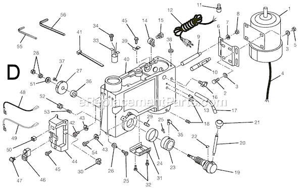 Page D Diagram and Parts List for DP15501  Ridgid Drill Press