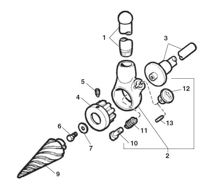 Spriral Pipe Reamer Diagram and Parts List for 34955 2-S Ridgid Pipe Tools