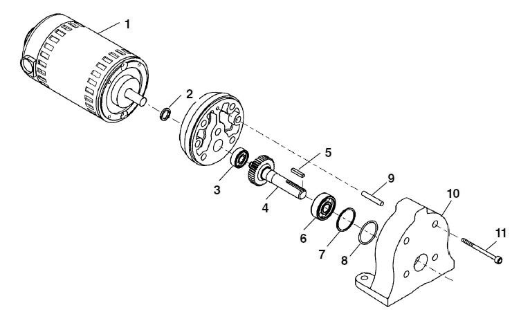 Motor/Gearbox Assembly Diagram and Parts List for K-7500 C-100 60052 Ridgid Drain Cleaner