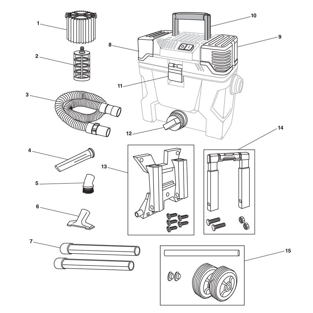 Fig-0 Diagram and Parts List for 1000RV  Ridgid Utility Vacuum