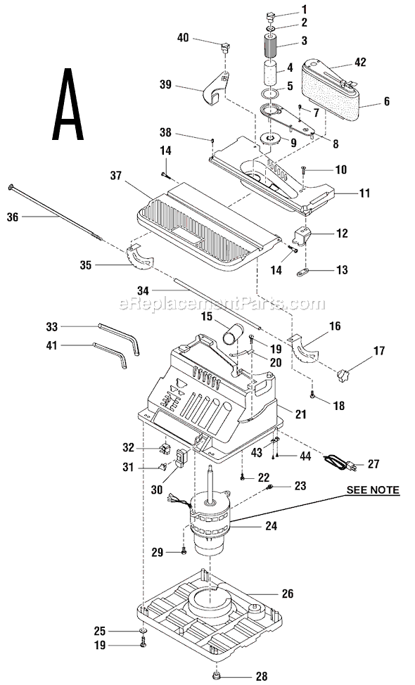 Page A Diagram and Parts List for EB44241  Ridgid Sander Polisher