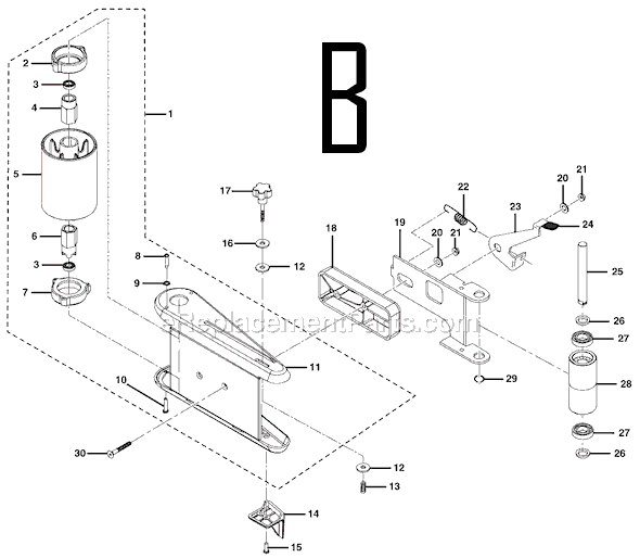 Page B Diagram and Parts List for EB44241  Ridgid Sander Polisher
