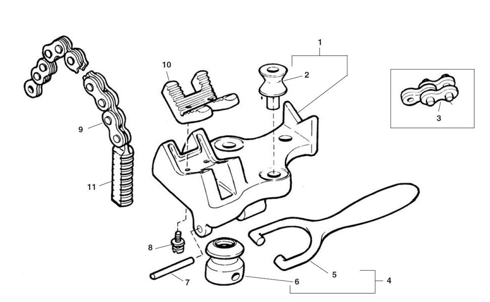 Bc-2a Bench Chain Vise Diagram and Parts List for 40175  Ridgid Pipe Tools