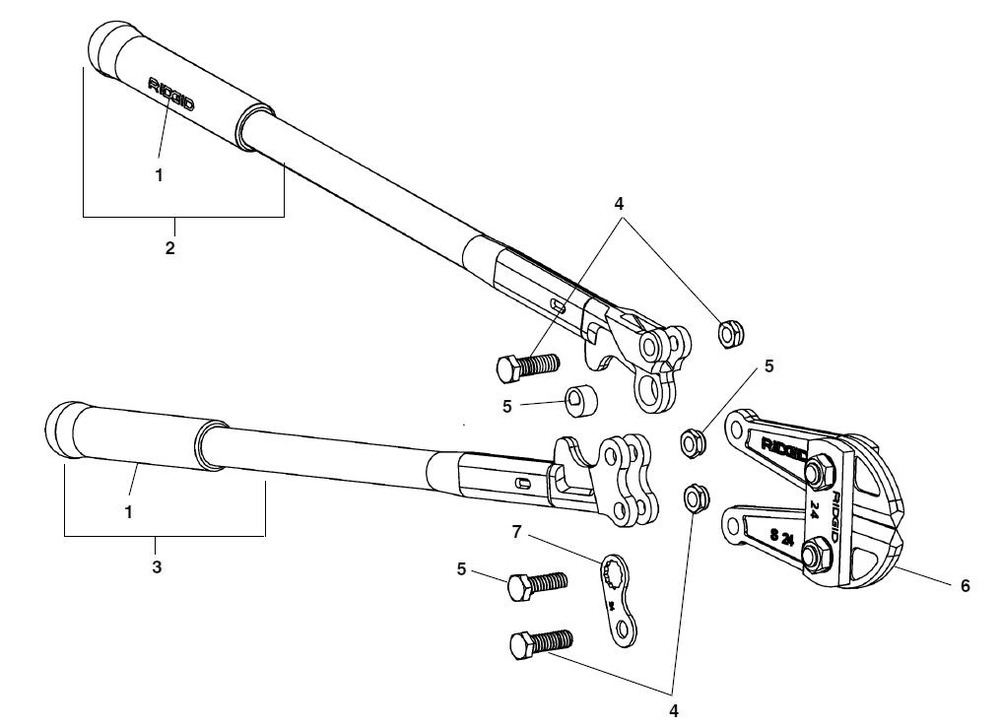 S14 Bolt Cutter Diagram and Parts List for S14 14213 Ridgid Miscellaneous