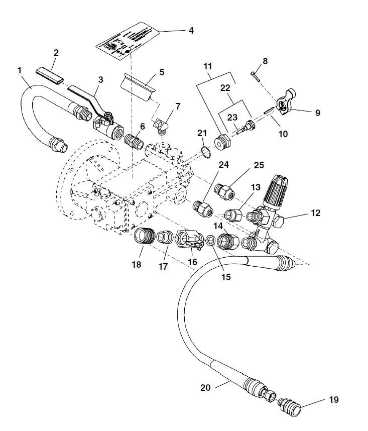 Flow Control System Diagram and Parts List for KJ-1350-2 63107 Ridgid Drain Cleaner