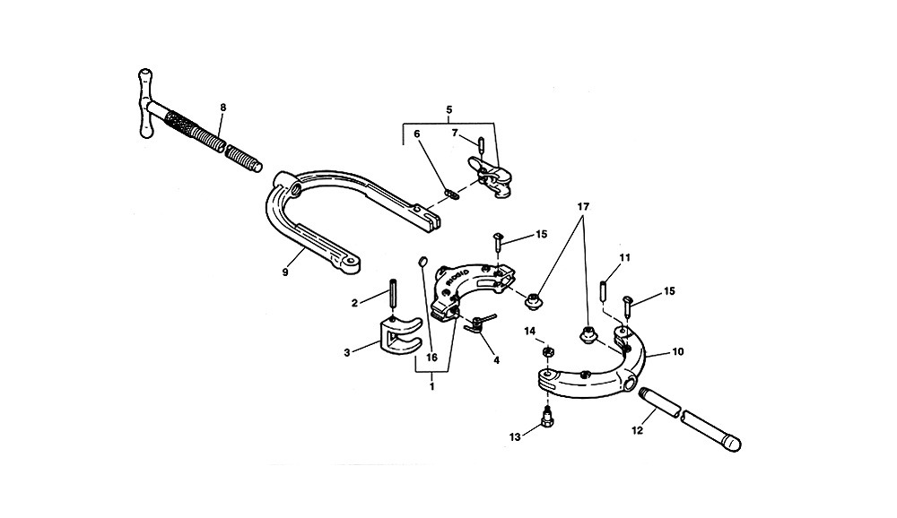 Fig-0 Diagram and Parts List for 424S  Ridgid Pipe Tools