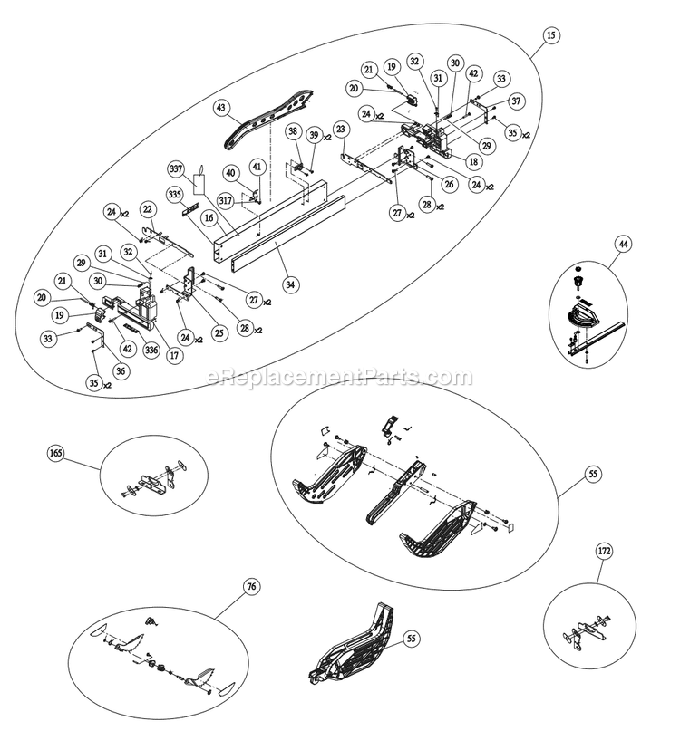 Page D Diagram and Parts List for R4550  Ridgid Table Saw