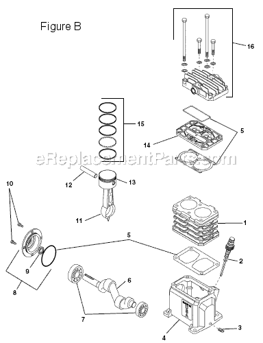 Page B Diagram and Parts List for GP90135  Ridgid Compressor