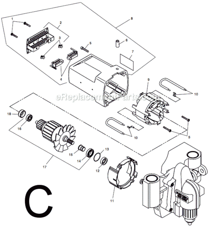 Page C Diagram and Parts List for HC-300  Ridgid Router