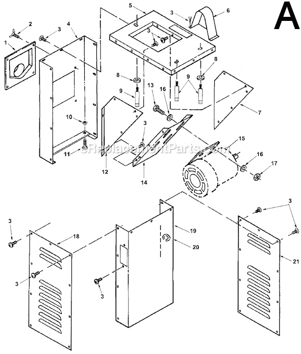 Page A Diagram and Parts List for JP06000  Ridgid Planer Jointer