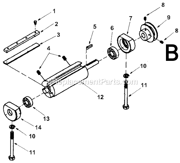 Page B Diagram and Parts List for JP06000  Ridgid Planer Jointer