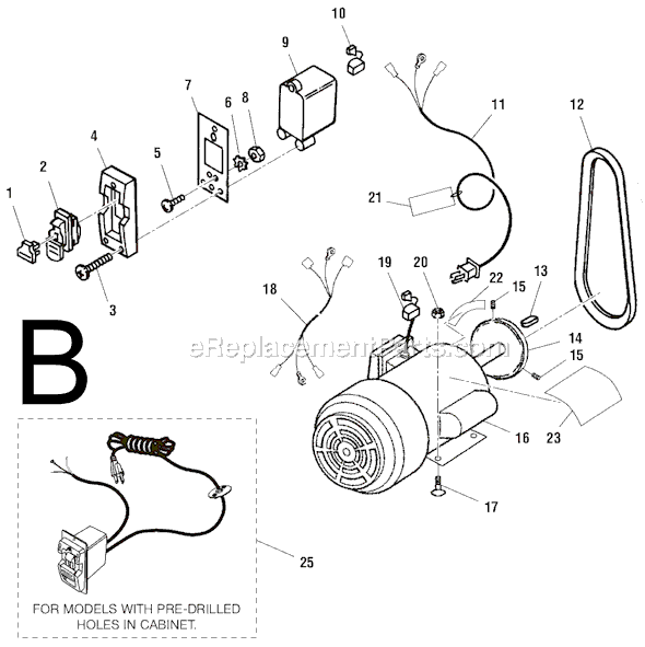 Page B Diagram and Parts List for JP06101  Ridgid Planer Jointer