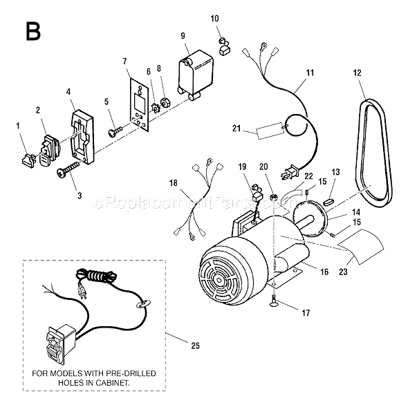 Page B Diagram and Parts List for JP0610  Ridgid Planer Jointer