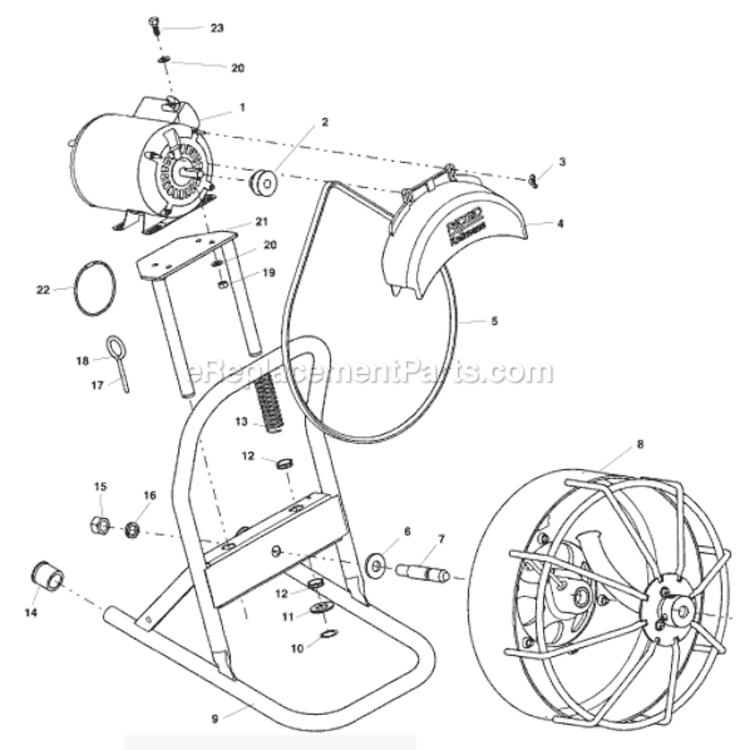 Page A Diagram and Parts List for K-375R  Ridgid Drain Cleaner