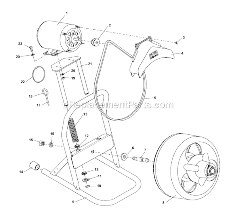 Main Components Diagram and Parts List for K-375  Ridgid Drain Cleaner