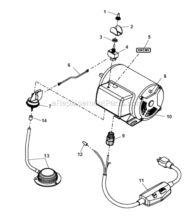 Electrical Components Diagram and Parts List for K-375  Ridgid Drain Cleaner