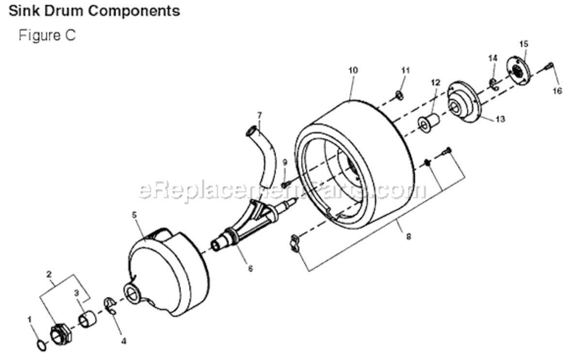 Page C Diagram and Parts List for K-3800  Ridgid Drain Cleaner