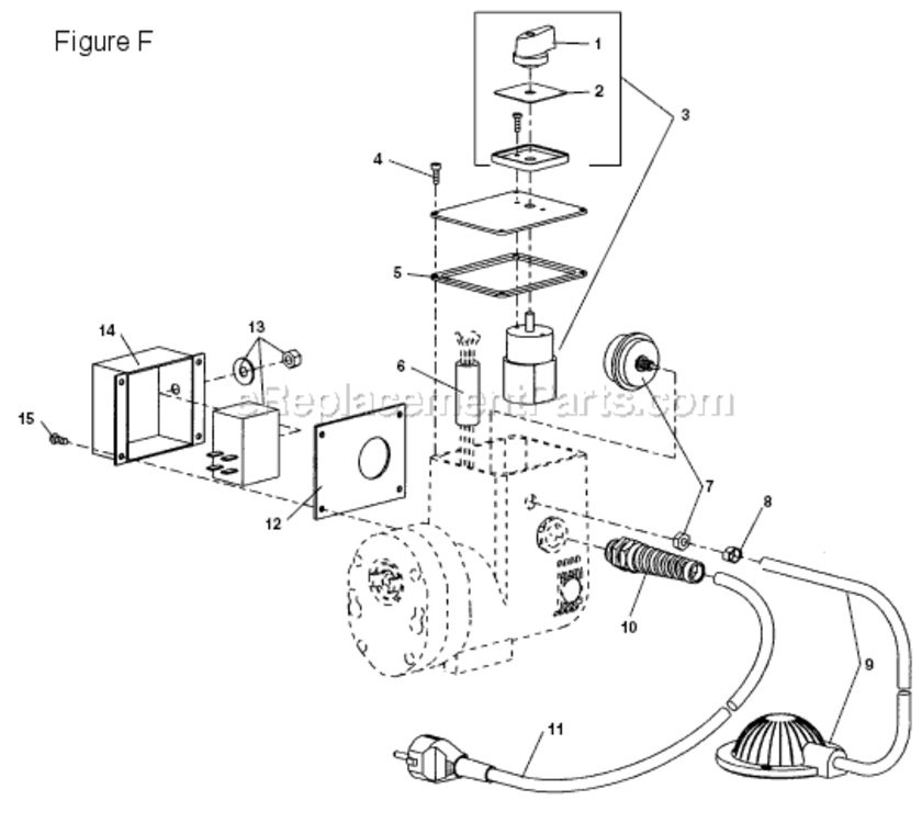 Page F Diagram and Parts List for K-3800  Ridgid Drain Cleaner