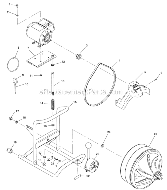 Main Components Diagram and Parts List for K-380  Ridgid Drain Cleaner
