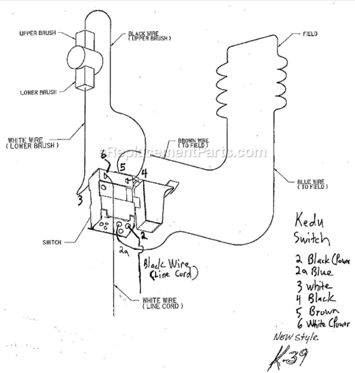 Page D Diagram and Parts List for K-39  Ridgid Drain Cleaner
