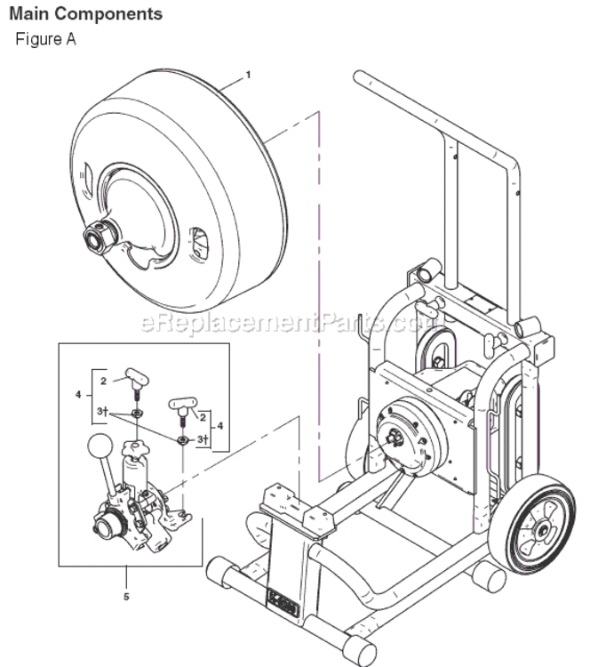 Page A Diagram and Parts List for K-6200  Ridgid Drain Cleaner