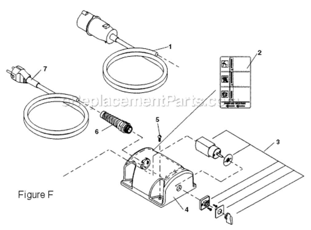 Page F Diagram and Parts List for K-7500  Ridgid Drain Cleaner