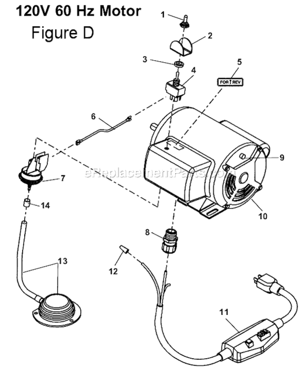 Page D Diagram and Parts List for K-750  Ridgid Drain Cleaner