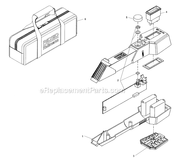 Pointer Receiver Diagram and Parts List for KD-4510  Ridgid Drain Cleaner